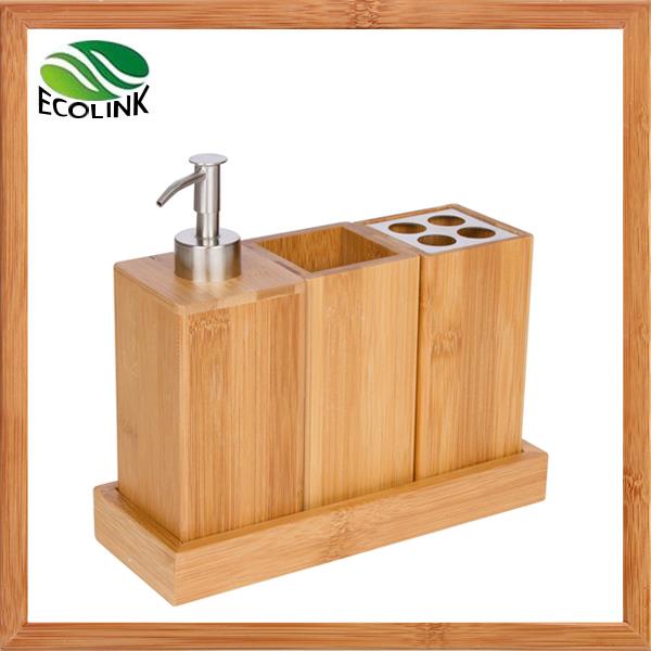bamboo bathroom accessories set