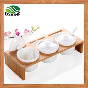 Bamboo Condiment Serving Jar