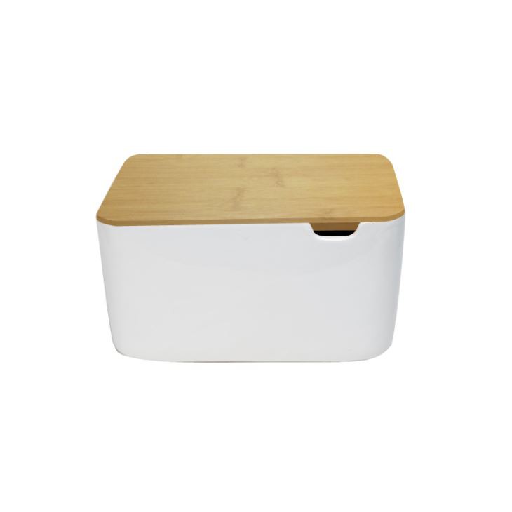 Ceramic Bread Box With Bamboo Lid