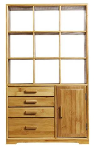 Bamboo Bookcase With Drawers