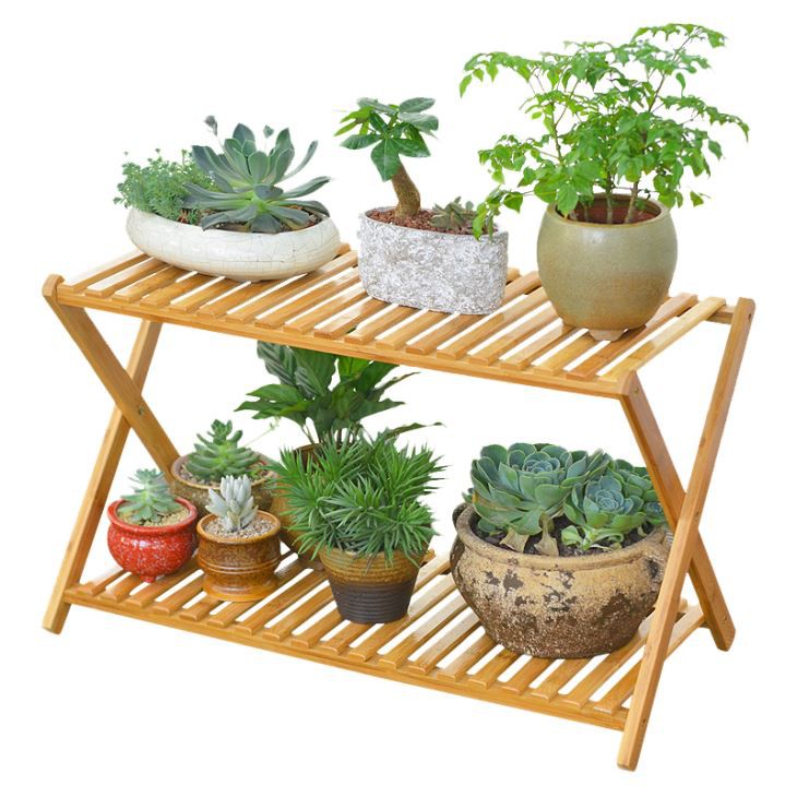 Bamboo Foldable Flower Rack