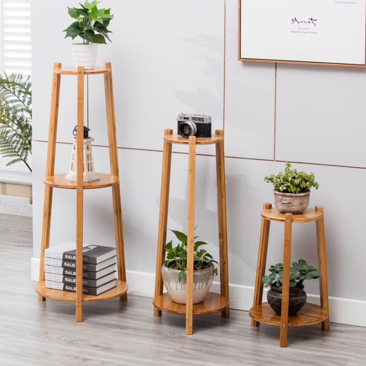 Bamboo Stand Flower Rack