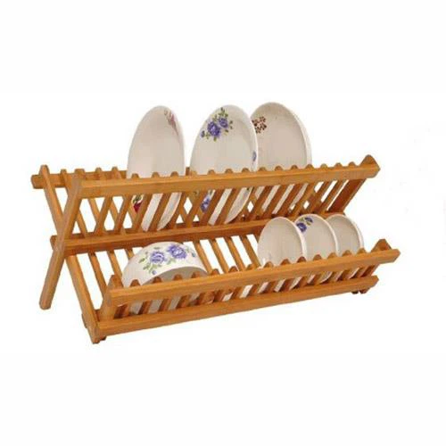 Collapsible Drying Rack Bamboo Dish Drainer