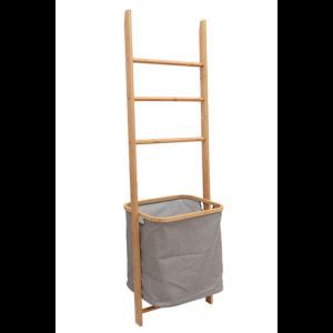 Bamboo Shelf with Laundry Basket Hamper
