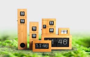 Bamboo Wood Flip Clock For Desk Wall