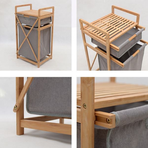 Two Drawer Bamboo Storage Shelf