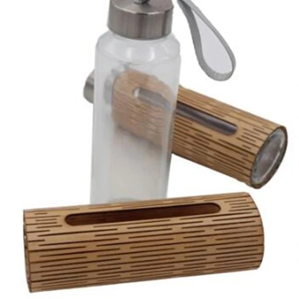 Natural Bamboo Tempered Glass Travel Bottle