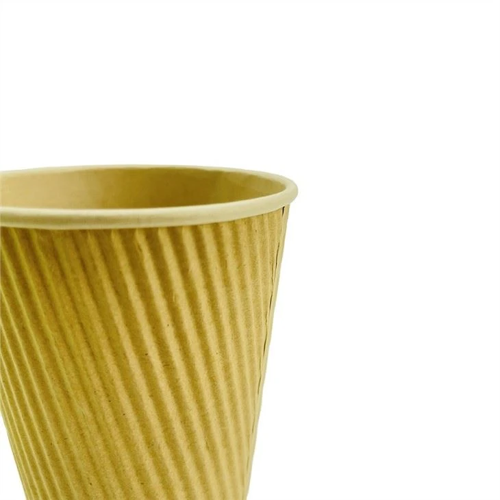 Disposable Double Wall Ripple Paper Cups Coffee Cup