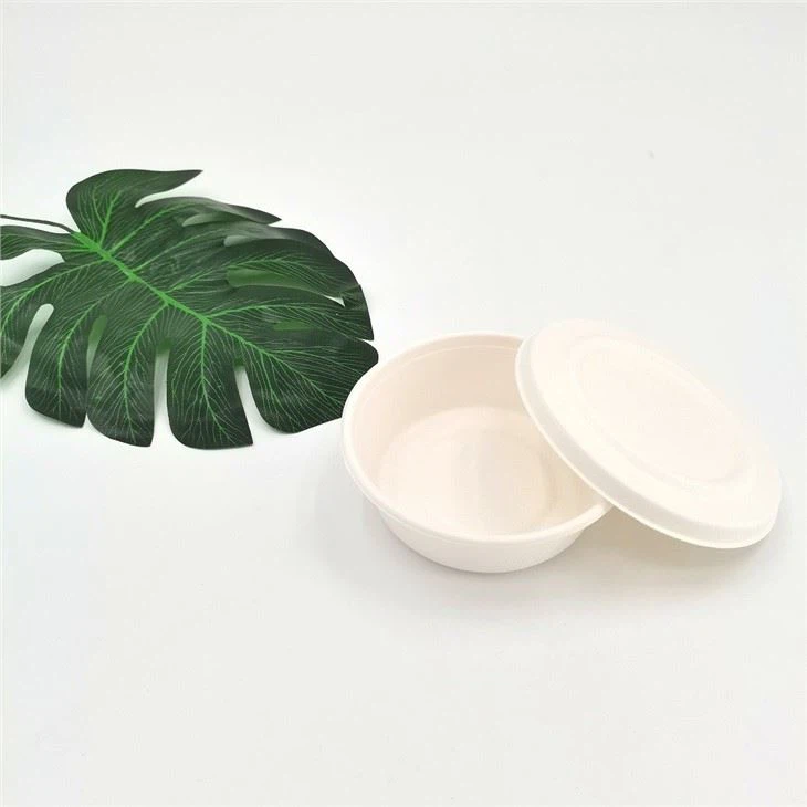 Disposable 250ml Bagasse Sugarcane Bowl With Lid
