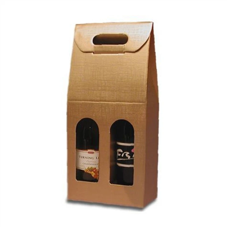 Kraft Paper Packaging Gift Wine Carrier Box