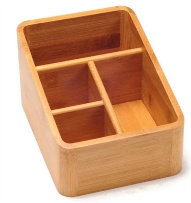 Office Desk Organizer --- Bamboo Pen Holder
