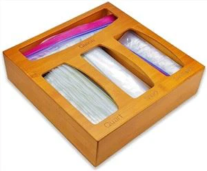 Bamboo Bamboo Ziplock Bag Organizer Box