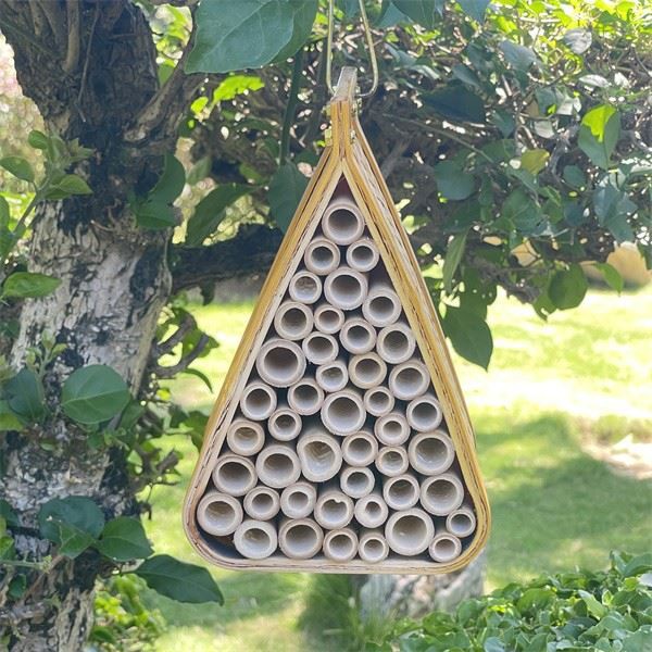 Handcrafted Bee Hotel Colorful Wooden Insect House