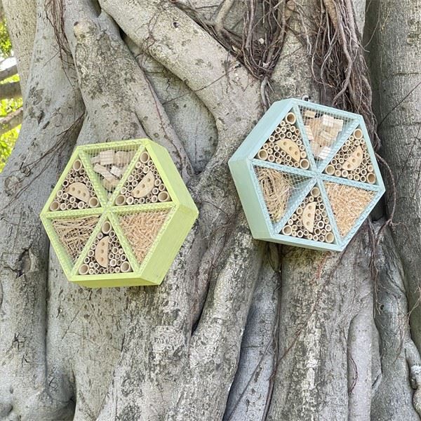 Wooden Mini Hexagon Colorful Insect House