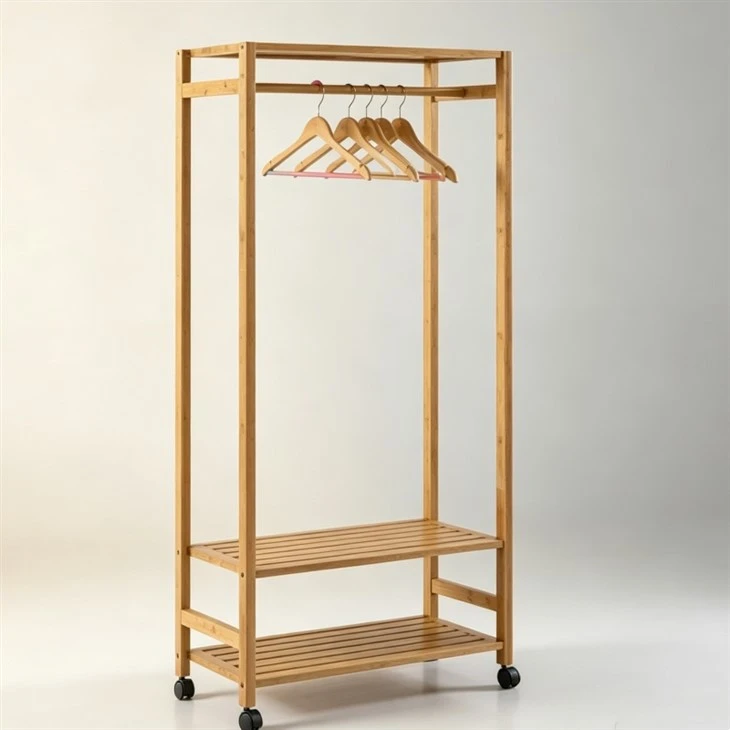 Bamboo Clothing Coat Rack