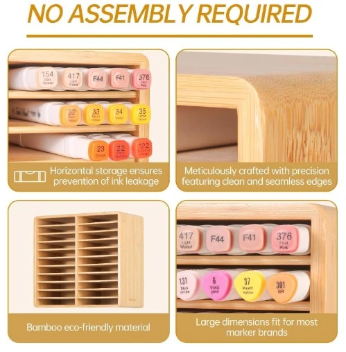 Bamboo Pen Holder Marker Storage Organizer high quality