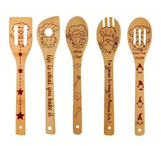 Customized Bamboo Kitchen Cooking Utensils Set