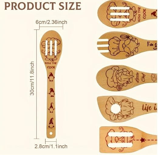 Customized Bamboo Kitchen Cooking Utensils Set