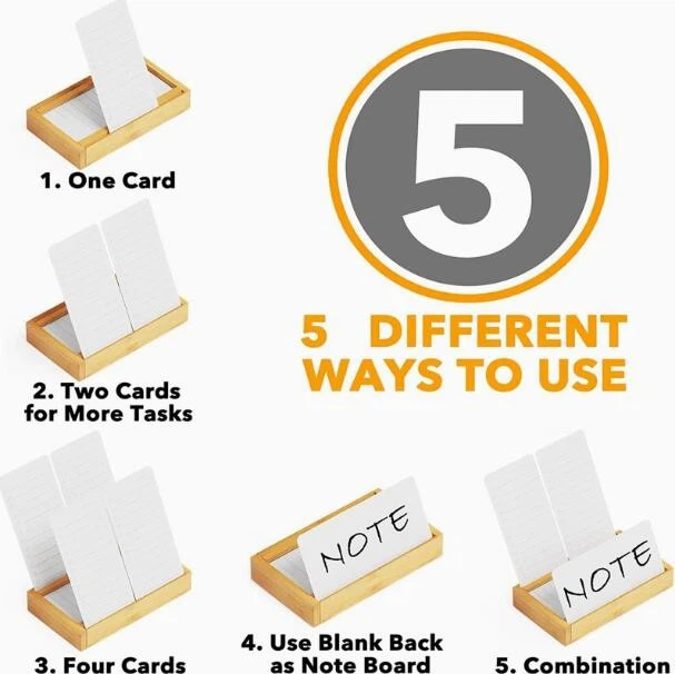 Daily Todo Checklist Notepad Organizer With Bamboo Holder