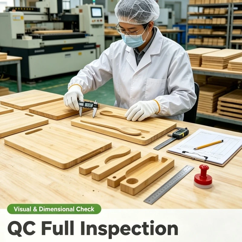 Full process quality inspection for bulk custom bamboo kitchenware manufacturing Full process quality inspection for bulk custom bamboo kitchenware manufacturing