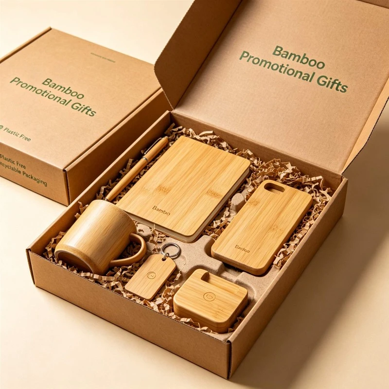 Zero plastic recycled kraft box packaging for wholesale custom bamboo promotional gifts Zero plastic recycled kraft box packaging for wholesale custom bamboo promotional gifts