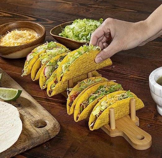 Multi-Use Food Stands Bamboo Taco Holders
