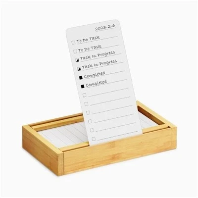 Daily Todo Checklist Notepad Organizer With Bamboo Holder